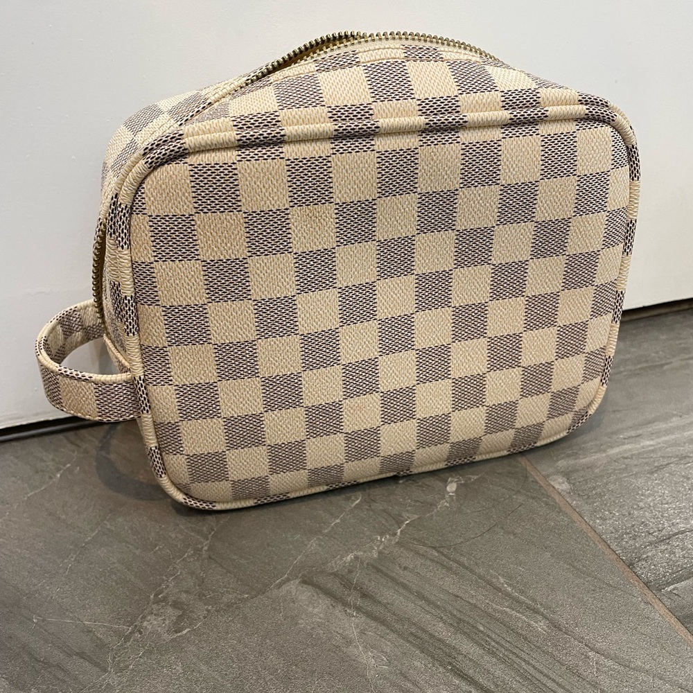 Ivory & Grey Makeup Cosmetic Bag